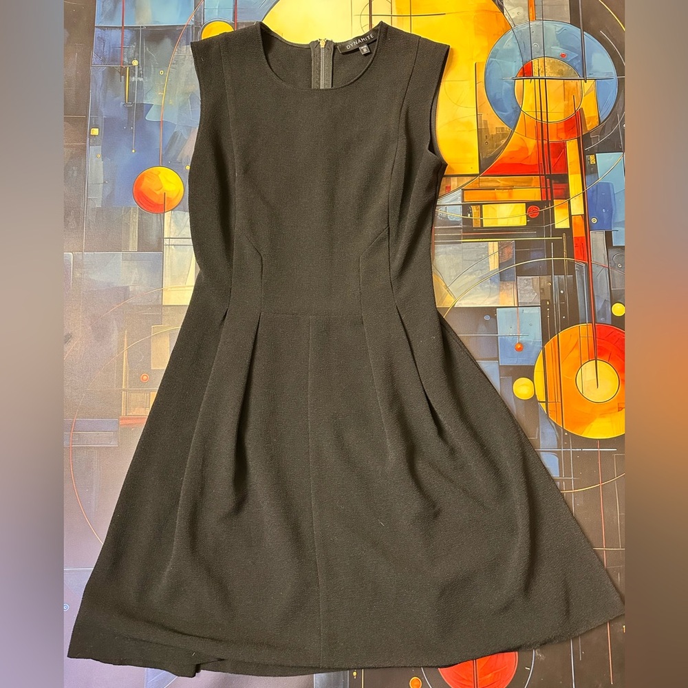 Dynamite Black Sleeveless Fit & Flare Mini Dress Exposed Back Zip Size XS TP